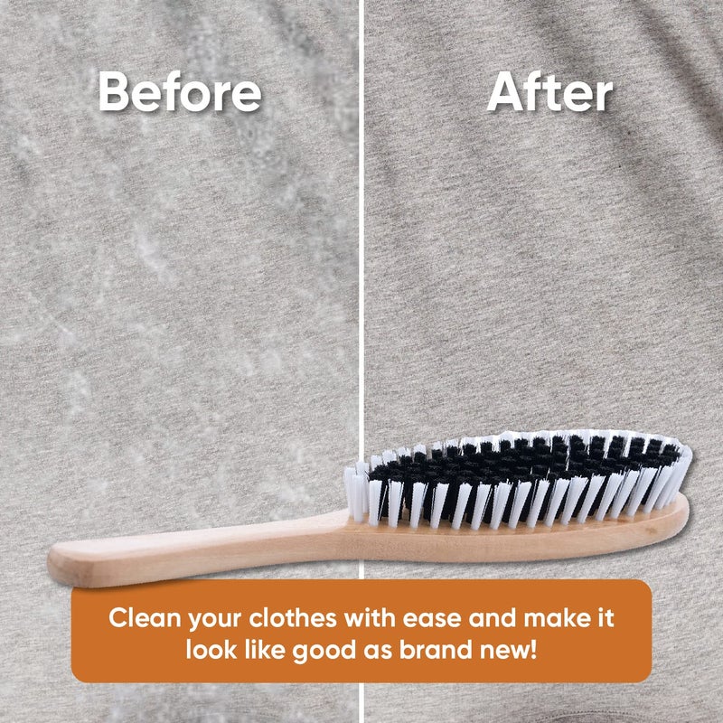 Superio Clothes Brush Garment Brush Sturdy Bristles, Garment Lint Remover, Wool Suits, Lint Brush, Pet Hair Removel, Suede, Dust, Hat Brush Durable Wood Handle. by Superio - Image 4